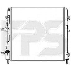 Радіатор охолодження Renault Kangoo '03 -09 (1.6 бензин) (FPS) хутро. збірка
