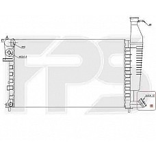 Радіатор охолодження Citroen Berlingo / Peugeot Partner 1.4, 1.8 '99 -02 (FPS) хутро. збірка