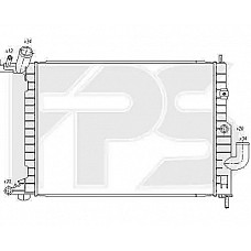 Радіатор охолодження двигуна Opel Vectra B (95-02) 1.7 TD МКПП з кондиціонером (FPS)