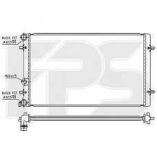 Радіатор охолодження VW Bora / Golf // Skoda Octavia (FPS) хутро. збірка