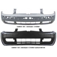 Бампер передній VW GOLF IV з накладкою без спойлера (пр-во FPS). 1J0807217C