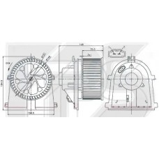 Вентилятор отопітеля Skoda Octavia I, VW Bora, VW Golf 4, Audi A3, Seat Leon I - 1J1819021A (FPS)