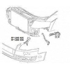 Кріплення бампера AUDI A4 05-08 (B7) переднього лівий (бампер-панель) (FPS). 8E0805363