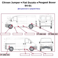 Арка крила CITROEN JUMPER 94-01 заднього лівого нижня (довга база) (KLOKKER). FP2092533