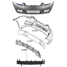 Підсилювач бампера Chevrolet Aveo / Vida T250 переднього (шина) (FPS). 96648627