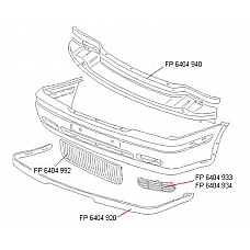 Накладка бампера переднього Skoda Octavia 1U (FPS). 1U0807717C01C