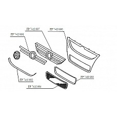 Решітка бампера VW TOUAREG 07-09 передньому середня (внутрішня частина) (FPS). 7L6853678E