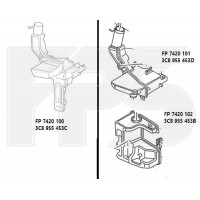 Бачок омивача VW PASSAT CC 08-12 для авто з фарами ксенон (подвійний бачок - верхній) (FPS). 3C8955453D