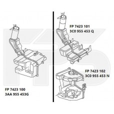 Бачок омивача VW PASSAT 11-15 EUR (B7) для авто з фарами ксенон (подвійний бачок - верхній) (FPS). 3AA955453H