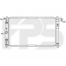 Радіатор охолодження Daewoo Nubira J100 (97-99) 1.6, 2.0 МКПП, кондиціонер (NRF)