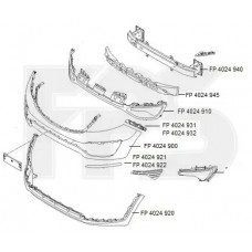 Бампер передній (верхня частина) Kia Sportage '10 -15 без відп. під омивач (FPS). 865113U000