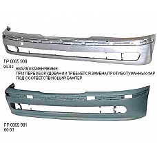 Бампер передній BMW 5 E39 з отворами під протитуманні фари (FPS). 51118208313