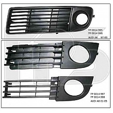 Решітка бампера ліва Audi A6 (C5) з отвором під протитуманні фару (FPS). 4B0807681J01C