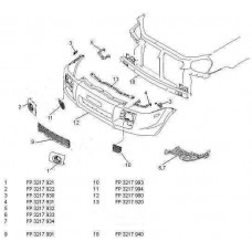 Кріплення переднього бампера Hyundai Tucson 03-09 нижній лівий (FPS) 865932E000